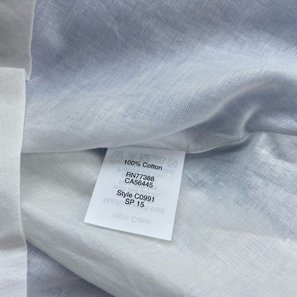 Madewell Cotton Pinstripe Skirt Light Blue 8 - Picture 3 of 9